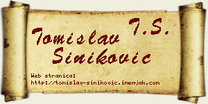 Tomislav Šiniković vizit kartica